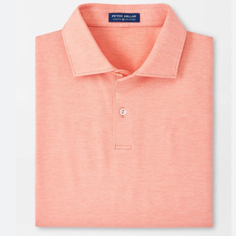 Peter Millar Crown Crafted Men's Solid Performance Jersey Polo (Summer Sunrise)